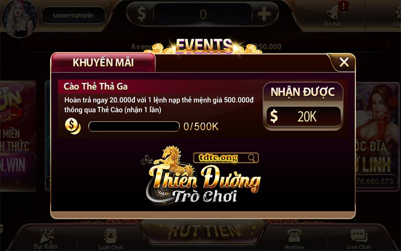 Sự kiện cào thẻ 500K nhận ngay 20K